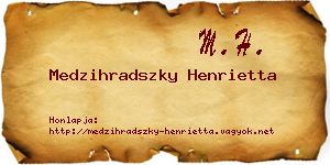 Medzihradszky Henrietta névjegykártya