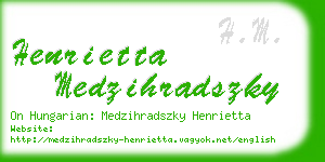 henrietta medzihradszky business card